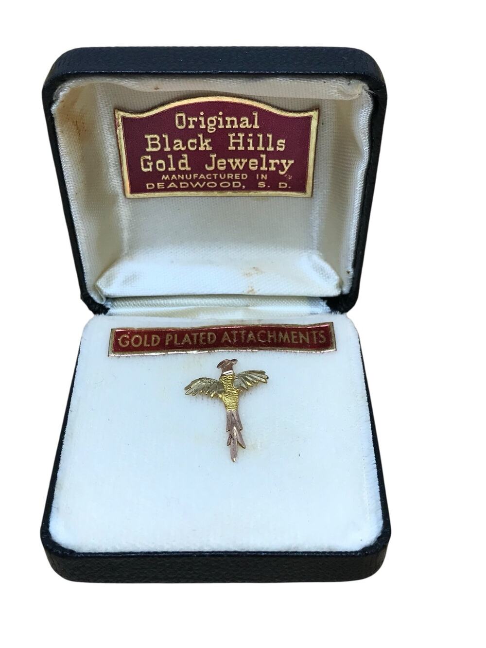 Black Hills Gold Phesant Bird Lapel Pin Tie Tack 10k 1.87g NOS